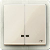 Лицевая панель Schneider Electric Merten System M для 2-кл. выключателя с подсветкой IP44 бежевый картинка